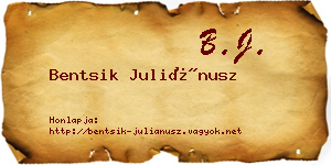 Bentsik Juliánusz névjegykártya
